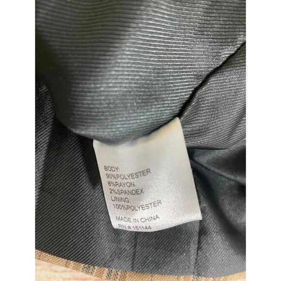 NWT Lea & Viola Women's Brown Plaid Long Sleeve Crop Blazer - Small - Picture 11 of 14